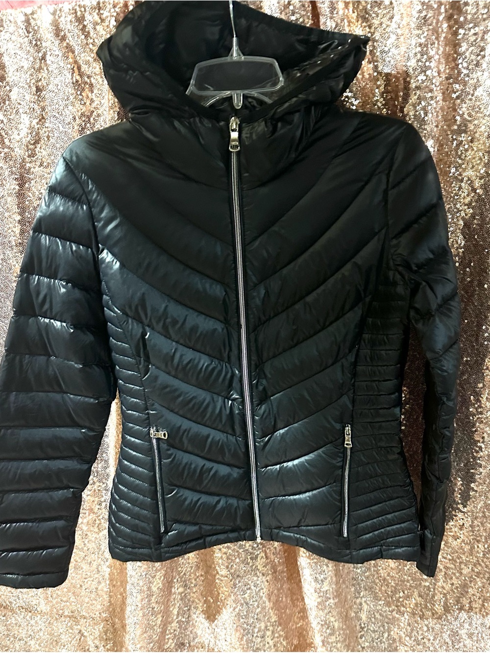 Calvin Klein Black Quilted Hooded Puffer Jacket